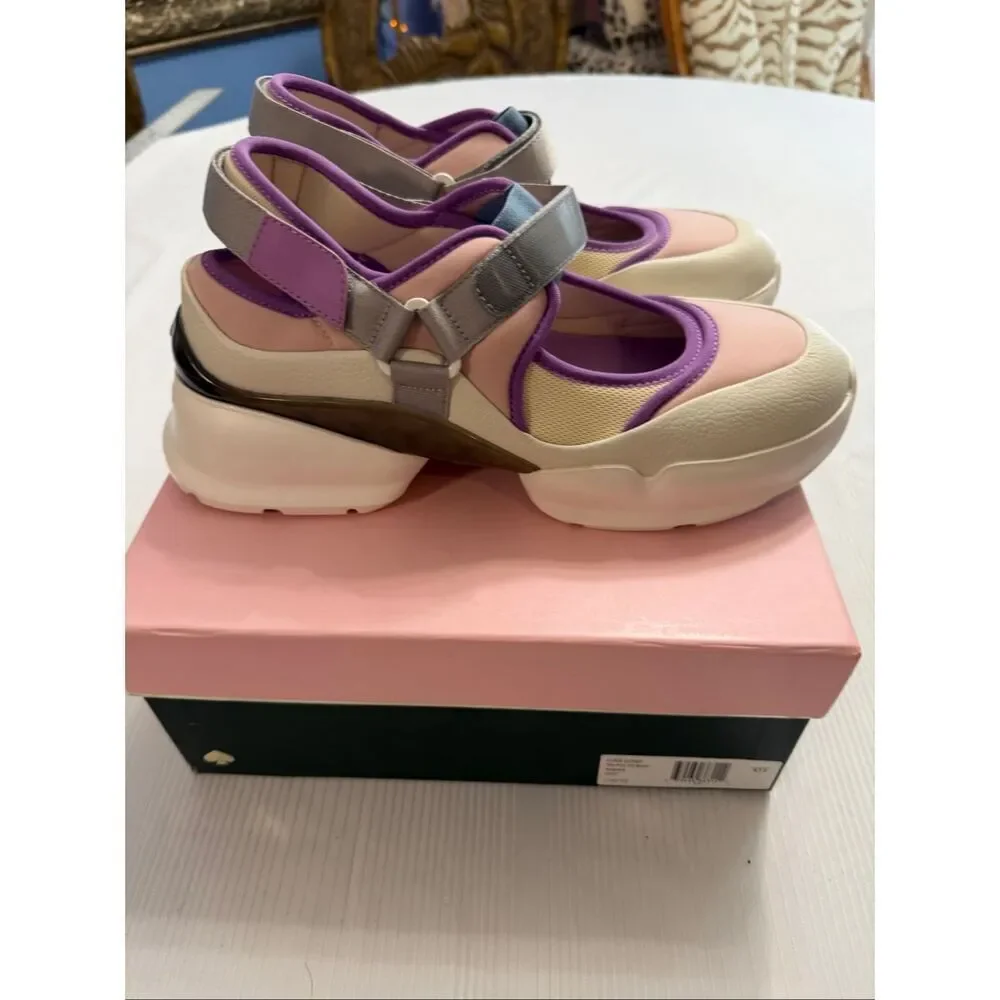 Kate Spade Cloud Cutout Tutu Pink Iris Bloom Sneakers Shoes Size 8.5 8 1/2 B New